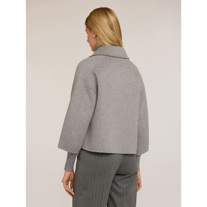 Motivi - Capa corta de paño de mezcla de lana - Gris