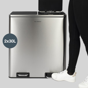 Papelera reciclaje 2 x 30L - Edición inox