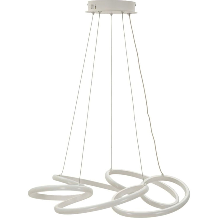 LAMPADARIO LED GLOVY BIANCO CM Ø 55X120 (LUCE CON 3 TEMPERATURE DI COLORE)