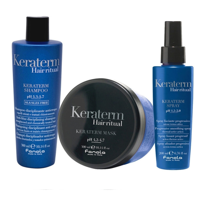 FANOLA Kit Keraterm Shampoo 300ml + Maschera 300ml + Spray Anticrespo 200ml