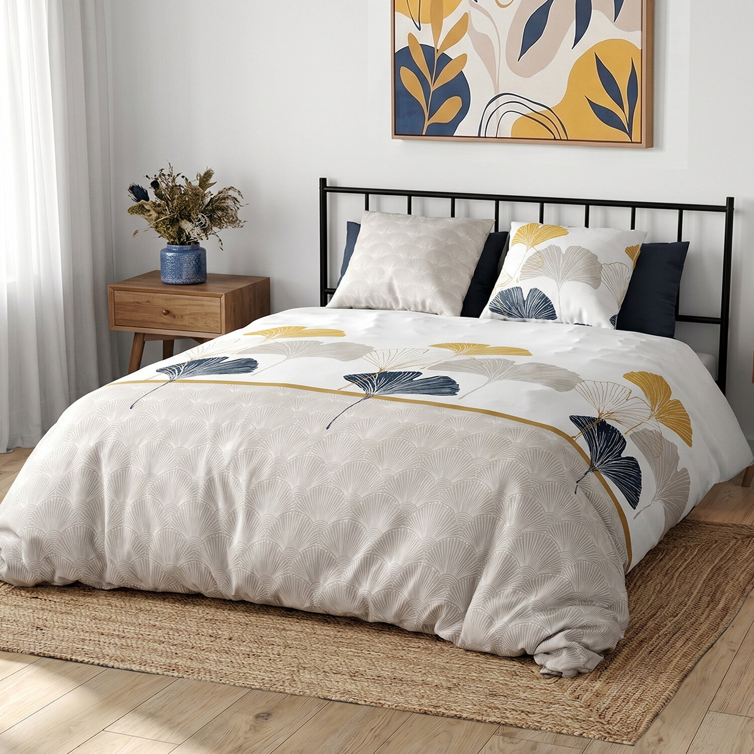 Parure Housse De Couette 3pcs 100% coton 57fils Mangae