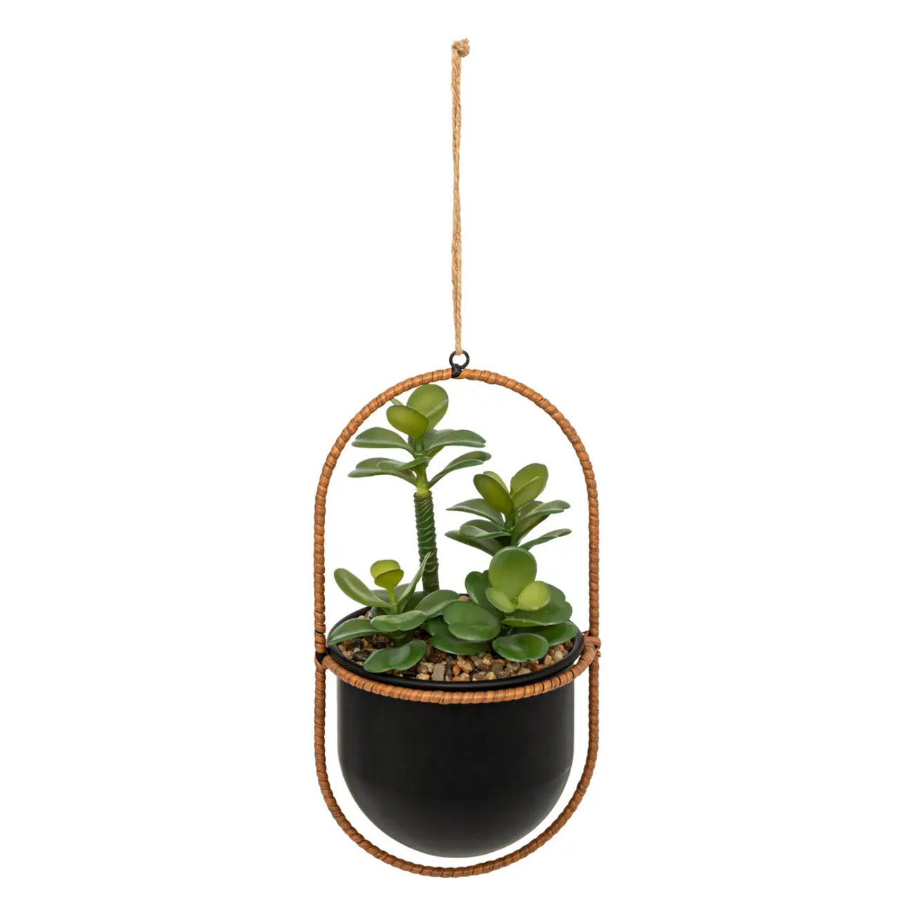 Plante artificielle suspendue Tyla pot noir H31cm