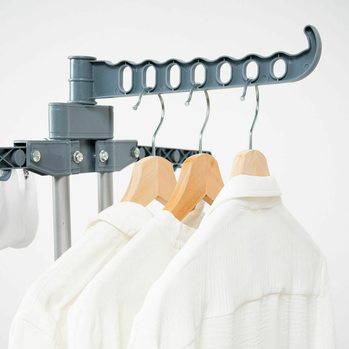 Pack Tendedero Plegable Vertical con Ruedas y Doblador de Ropa InnovaGoods