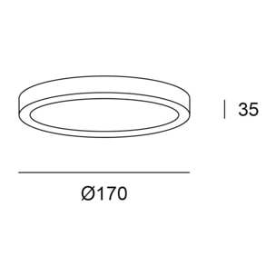 Forlight Downlight LED Superficie Redonda 170mm Negro - Iluminación Eficiente y Moderna para Hogar - Aluminio y Poliestireno Duradero - Diseño Elegante y Funcional