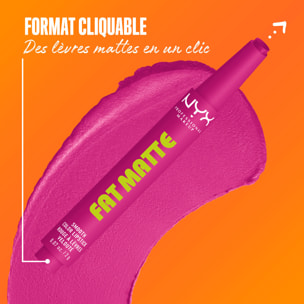 NYX Professional Makeup Fat Matte Rouge à Lèvres Mat Crémeux Fluffy Fucshia