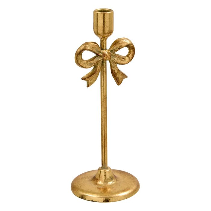 Bougeoir noeud Mona H.30cm doré