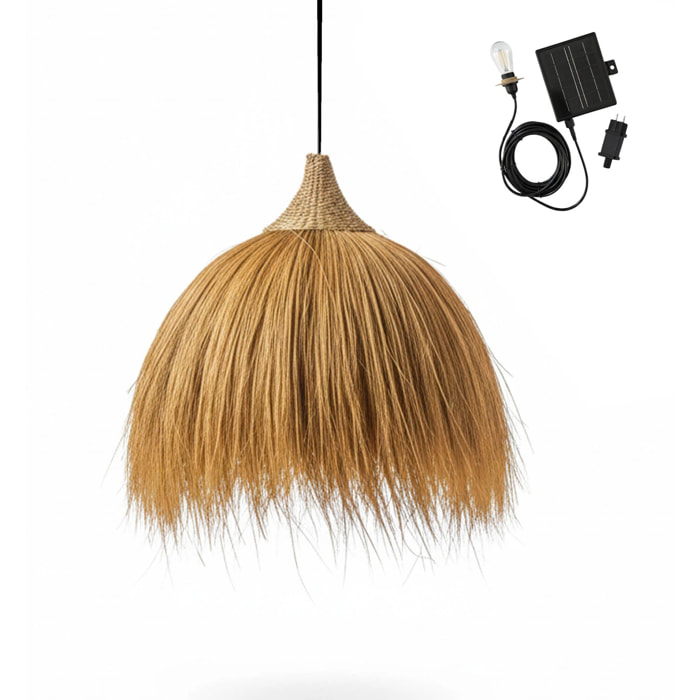 Suspension solaire MASAI SOLAR en herbe de rayung avec câble hybride secteur et solaire 5m de longueur