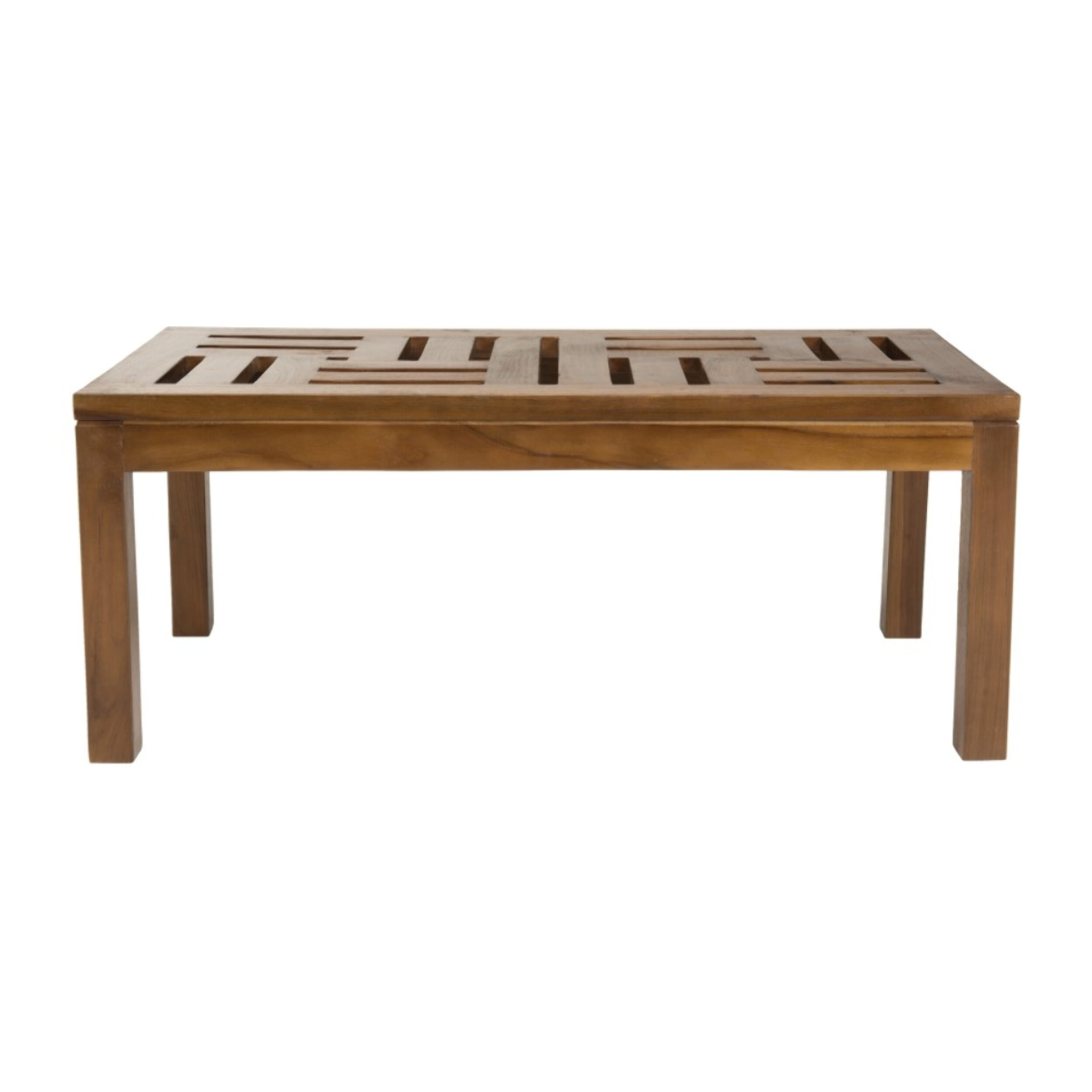 MAEVA - Table basse de jardin rectangulaire 100 x 50 cm en bois teck huilé