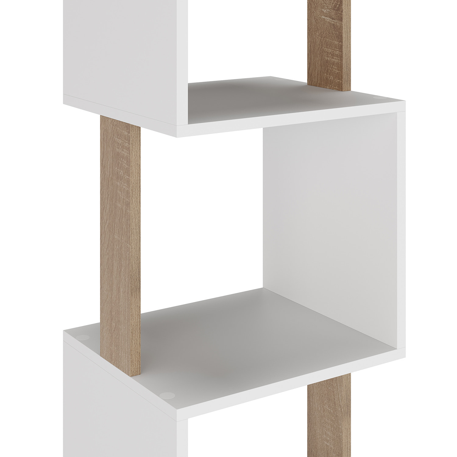 Estantería Maldivas 5 huecos color Blanco/Roble