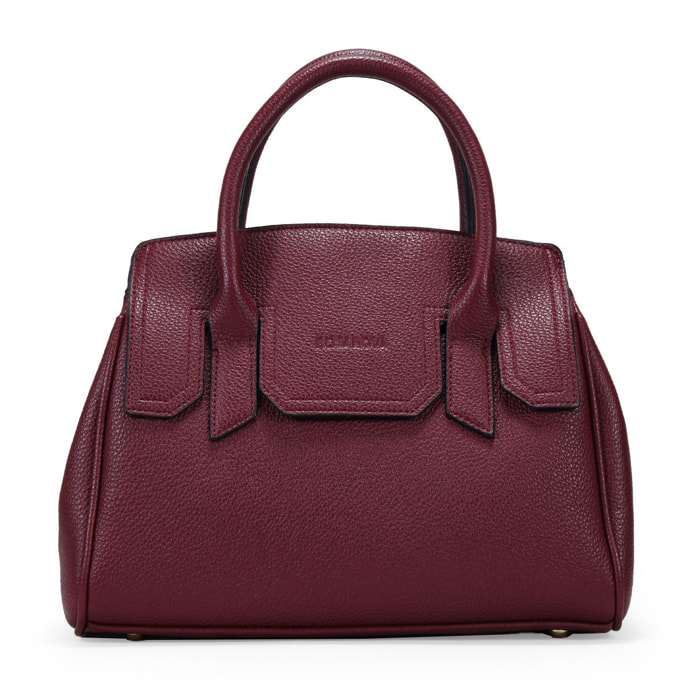 Bolso de mano burdeos con cierre de imán