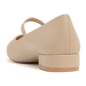 Ballerina con tacco 3 cm - BEIGE