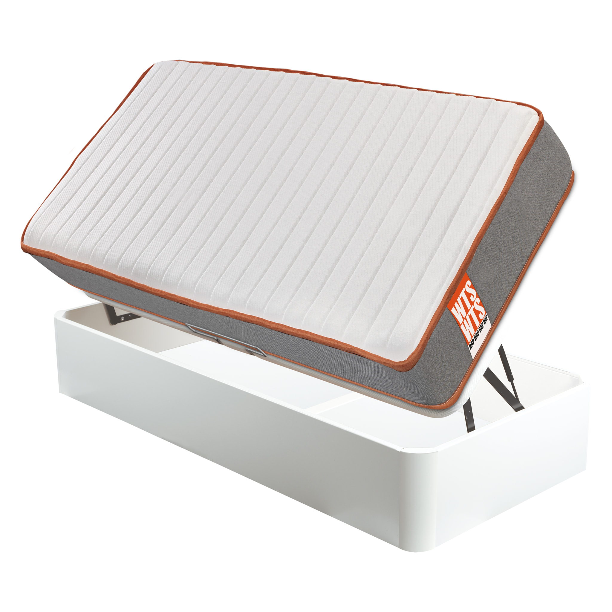 Pack RAP, Colchón Sostenible HR con Visco y Canapé Juvenil Apertura Lateral Blanco, WHAT THE SLEEP, Entrega, Montaje en Domicilio y Retirada de Usado Incluida