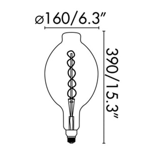 Bombilla BT180 FILAMENTO LED ÁMBAR E27 8W 2000K