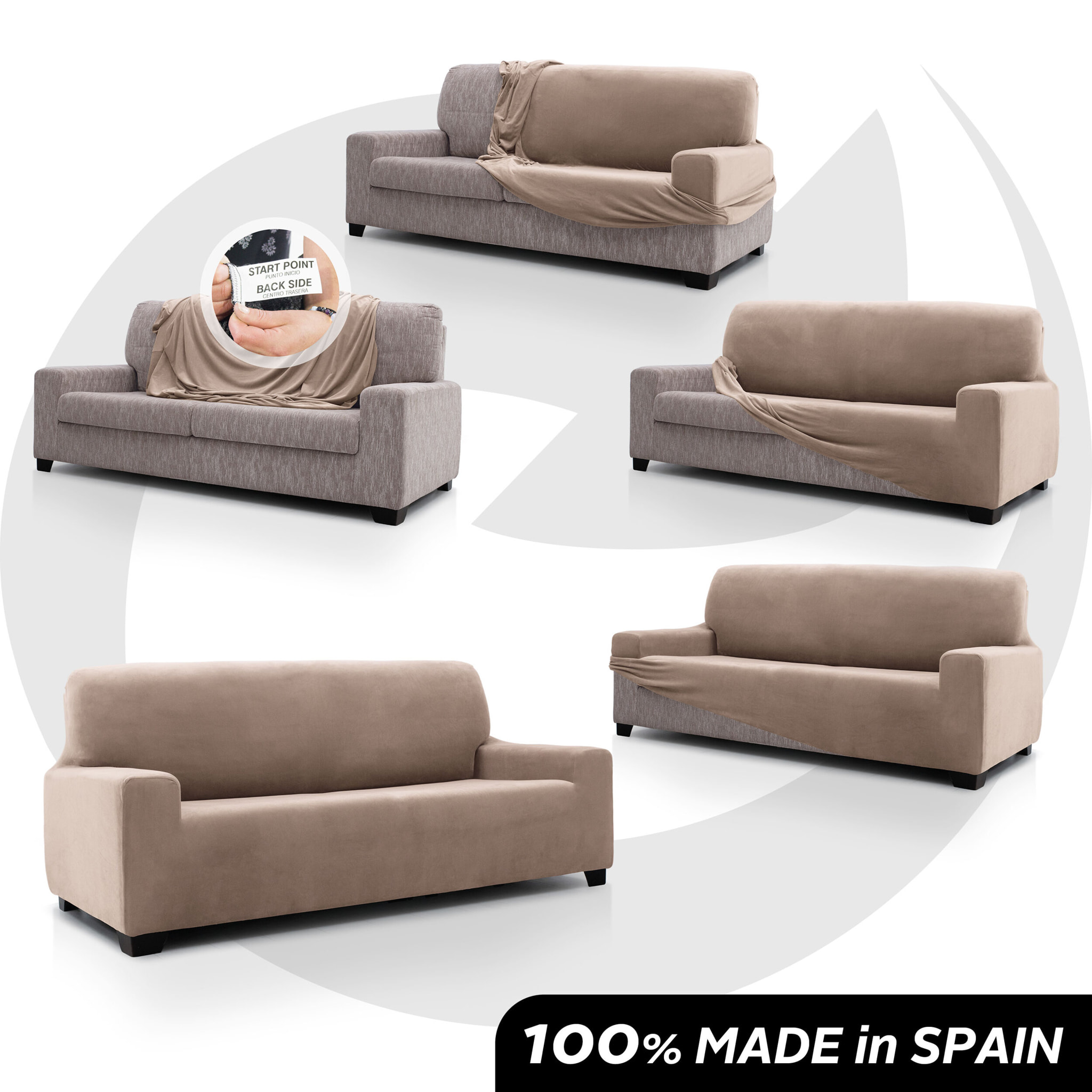 Funda de sofá TERCIOPELO ANTI MANCHAS Multi elástica modelo VERONICA