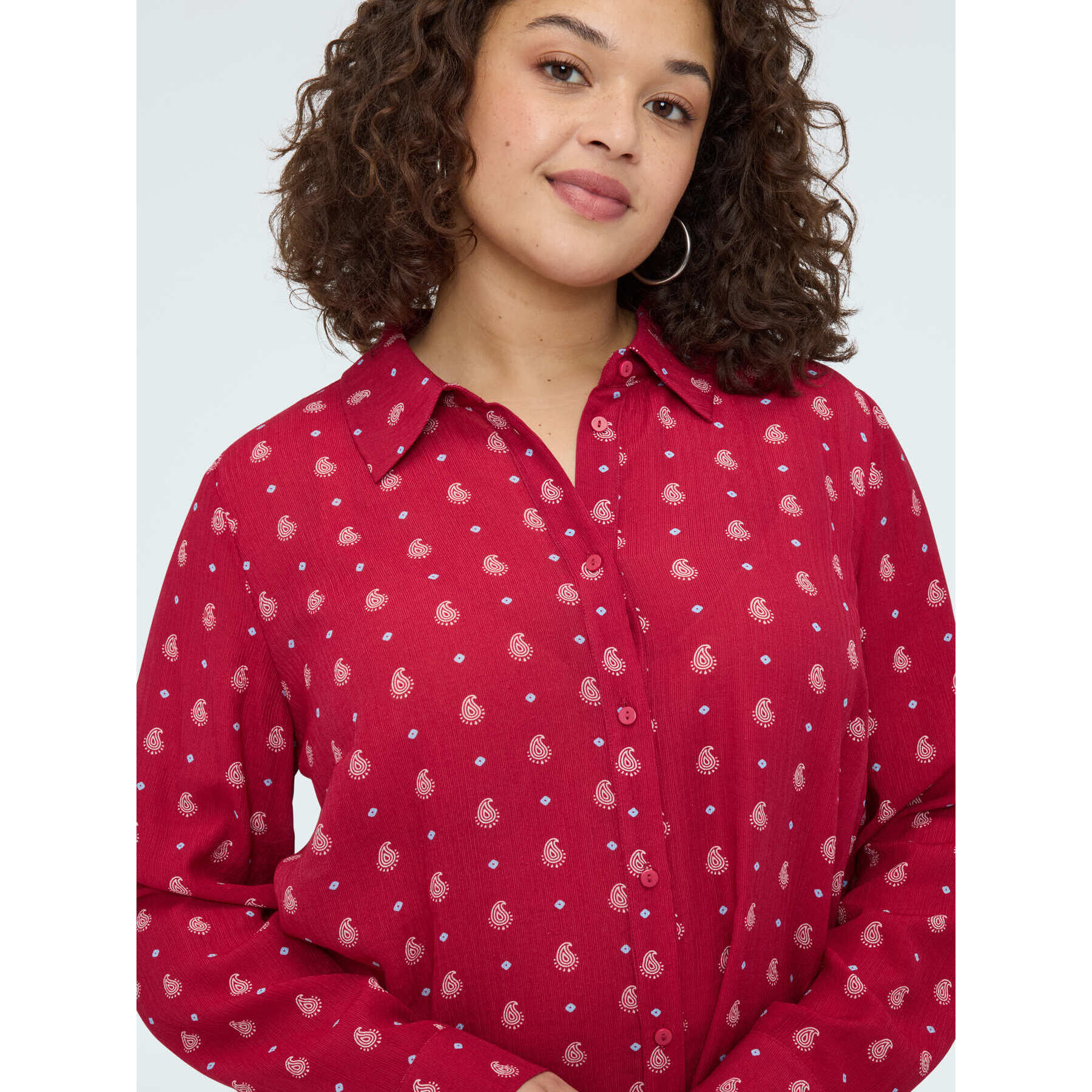 Fiorella Rubino - Camisa estampado micro paisley - Rojo