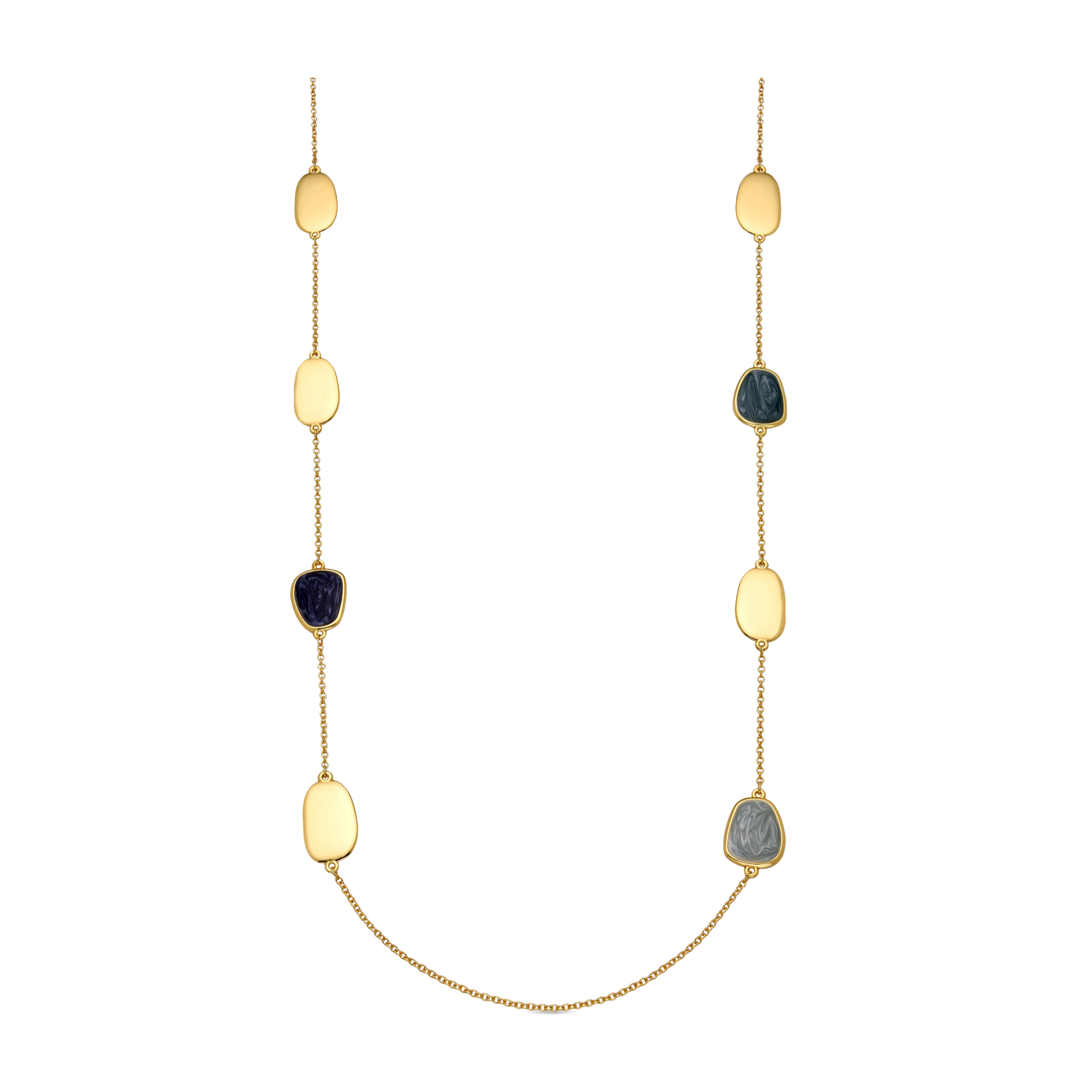 Collar con Lacado Azul acabado oro 18k