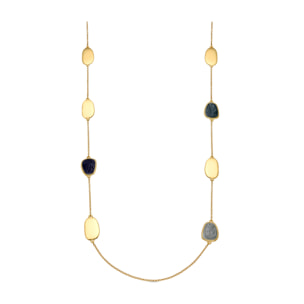 Collar con Lacado Azul acabado oro 18k