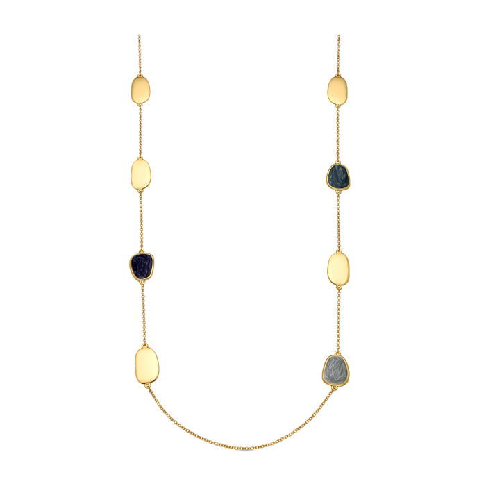 Collar con Lacado Azul acabado oro 18k