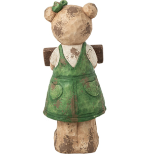 J-Line Ours bienvenue - magnésium - vert/marron