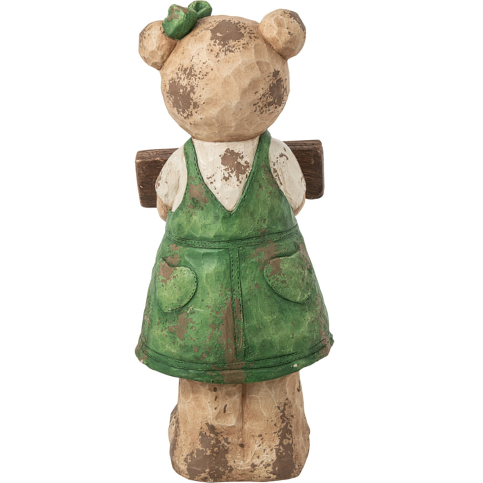 J-Line Ours bienvenue - magnésium - vert/marron
