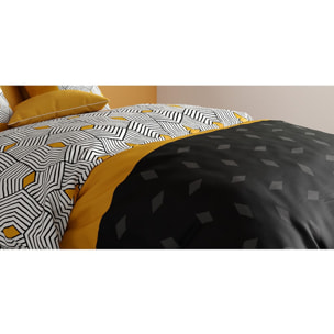 Parure housse de couette coton noir