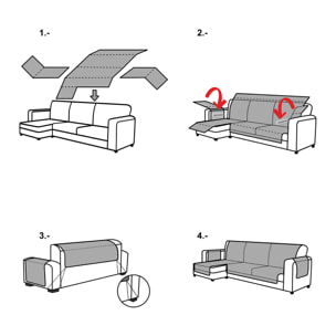 Cubre Sofá Chaise Longue Derecha modelo MIRTO