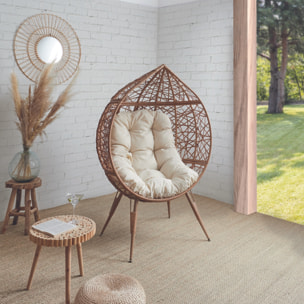 Fauteuil Oeuf Coussin Beige