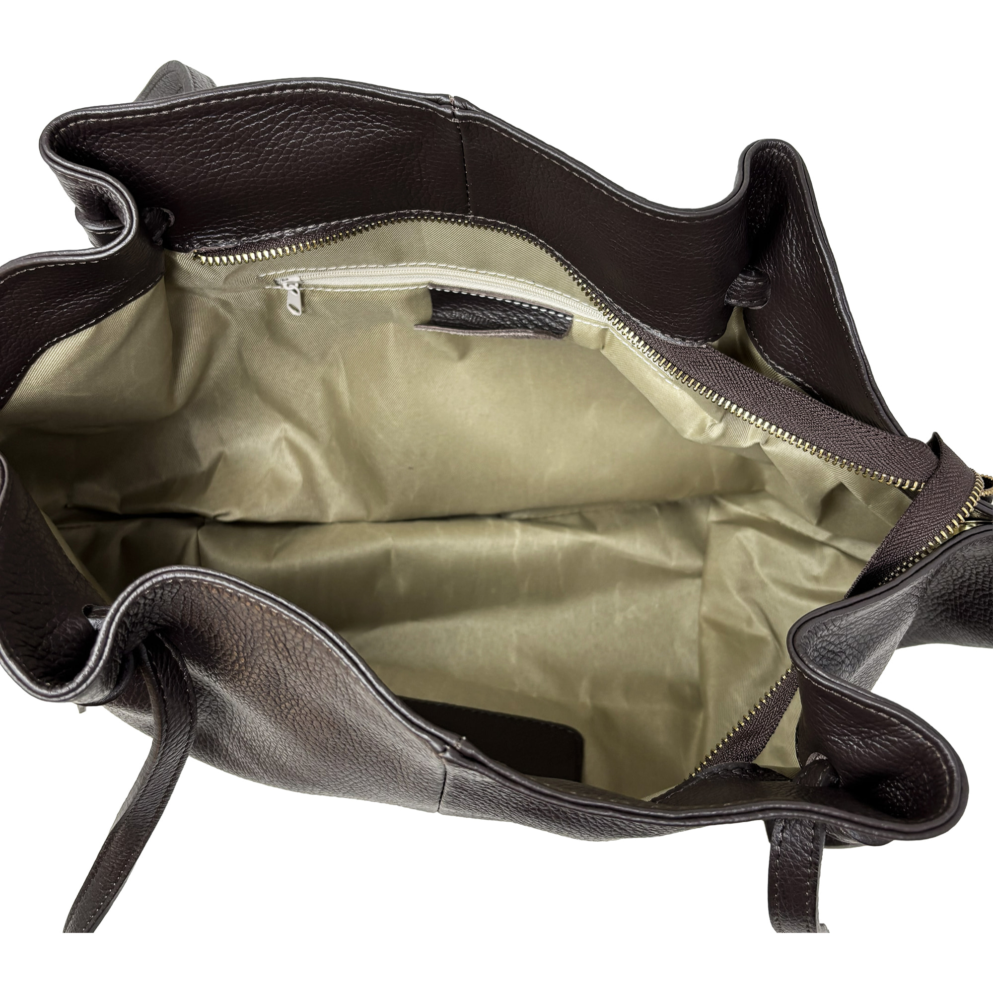 Borsa a Mano Shopper in Vera Pelle Dollaro Made in Italy