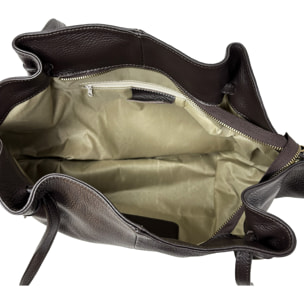 Borsa a Mano Shopper in Vera Pelle Dollaro Made in Italy