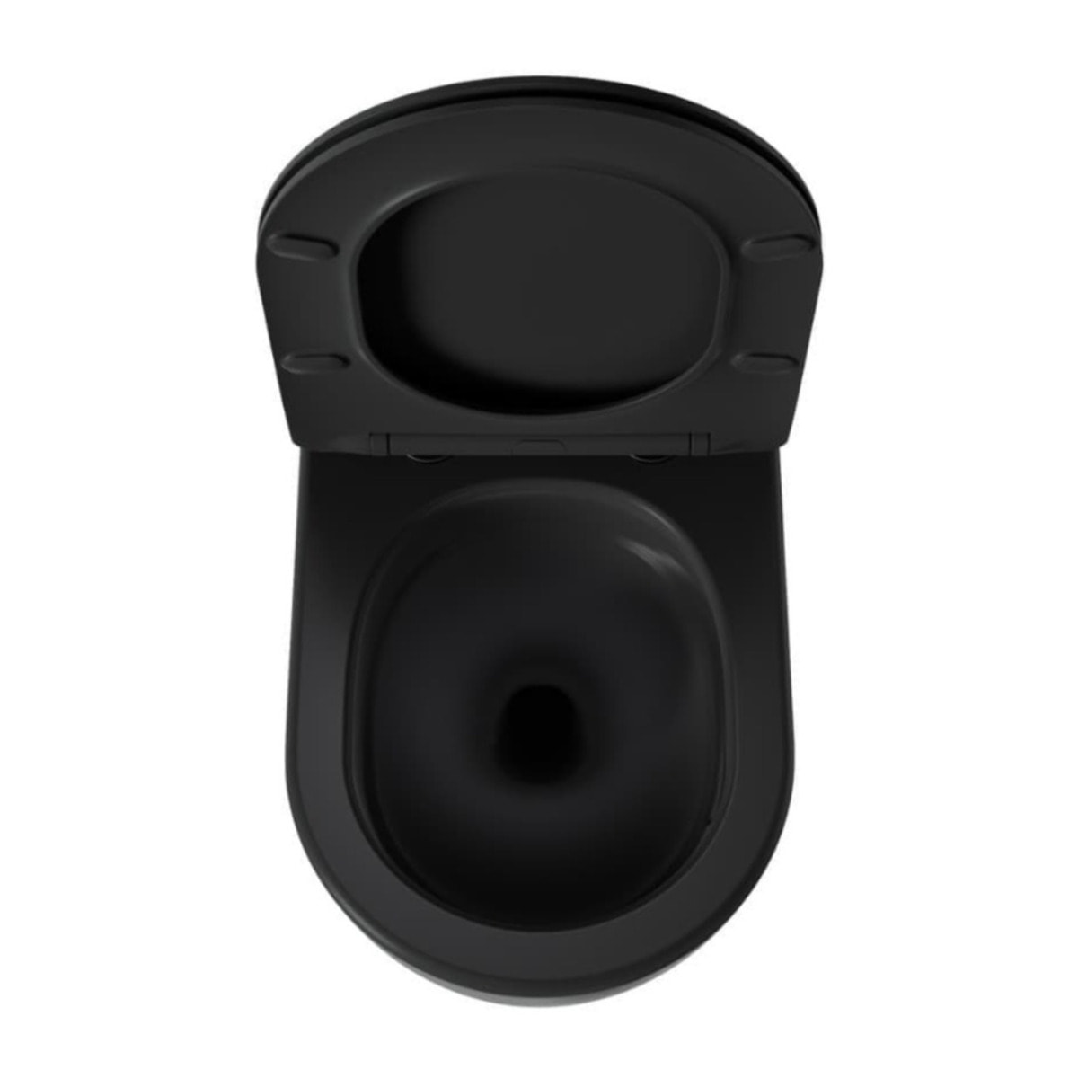 Fusion WC suspendu avec abattant SoftClose et fixations invisibles, rinçage Vortex, noir mat (SATFUS010RTORPBKM)