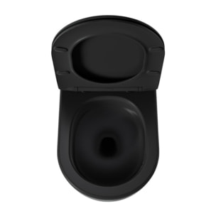 Fusion WC suspendu avec abattant SoftClose et fixations invisibles, rinçage Vortex, noir mat (SATFUS010RTORPBKM)