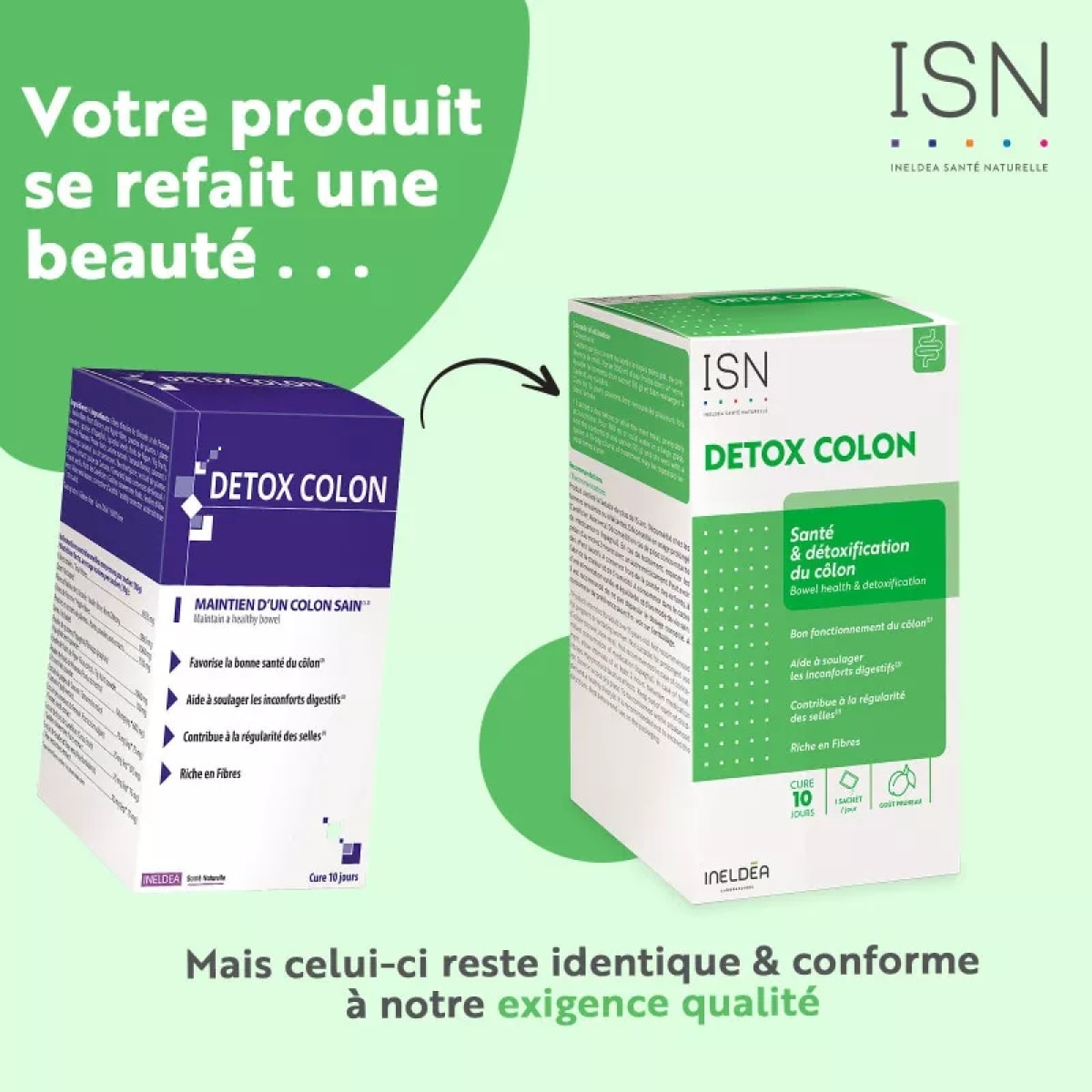 Ineldea Santé Naturelle - Detox Colon - Détoxifie naturellement - Bien-être général - Inconforts intestinaux - Sans Gluten - 10 sachets - Cure 10j