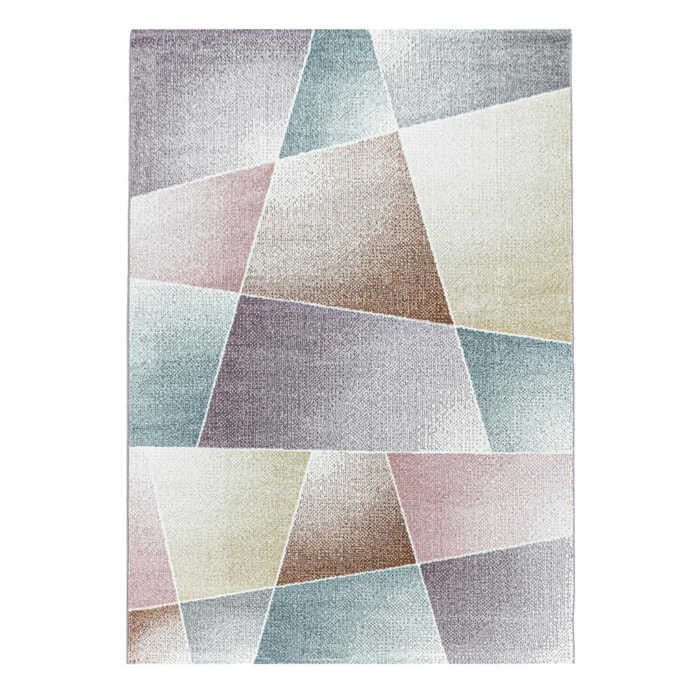 Tapis salon et chambre tissé motif pastel BECA