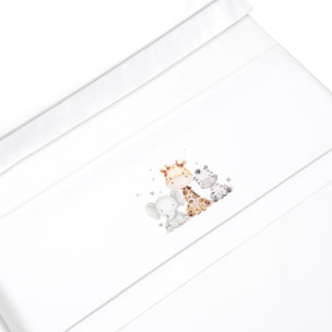 Juego de Sábanas para Minicuna mod. Estampado Jirafa Elefante