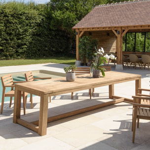 KALLY - Ensemble de jardin en bois teck recyclé et teck 8/10 pers.