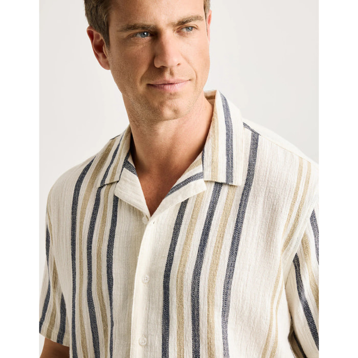 Camisa Manga Corta Azul Marino - Isao