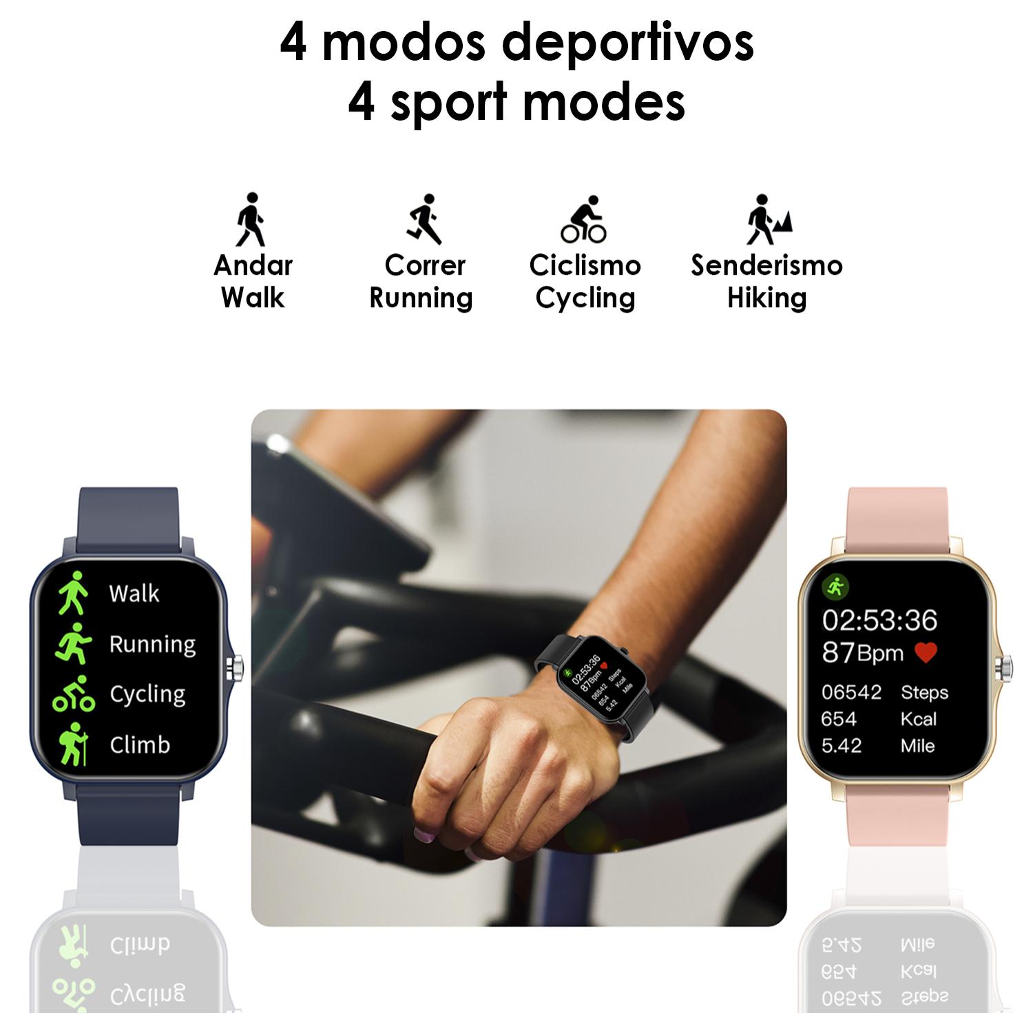 Smartwatch H30 con monitoraggio della pressione sanguigna e O2, corona laterale funzionale, notifiche delle applicazioni.