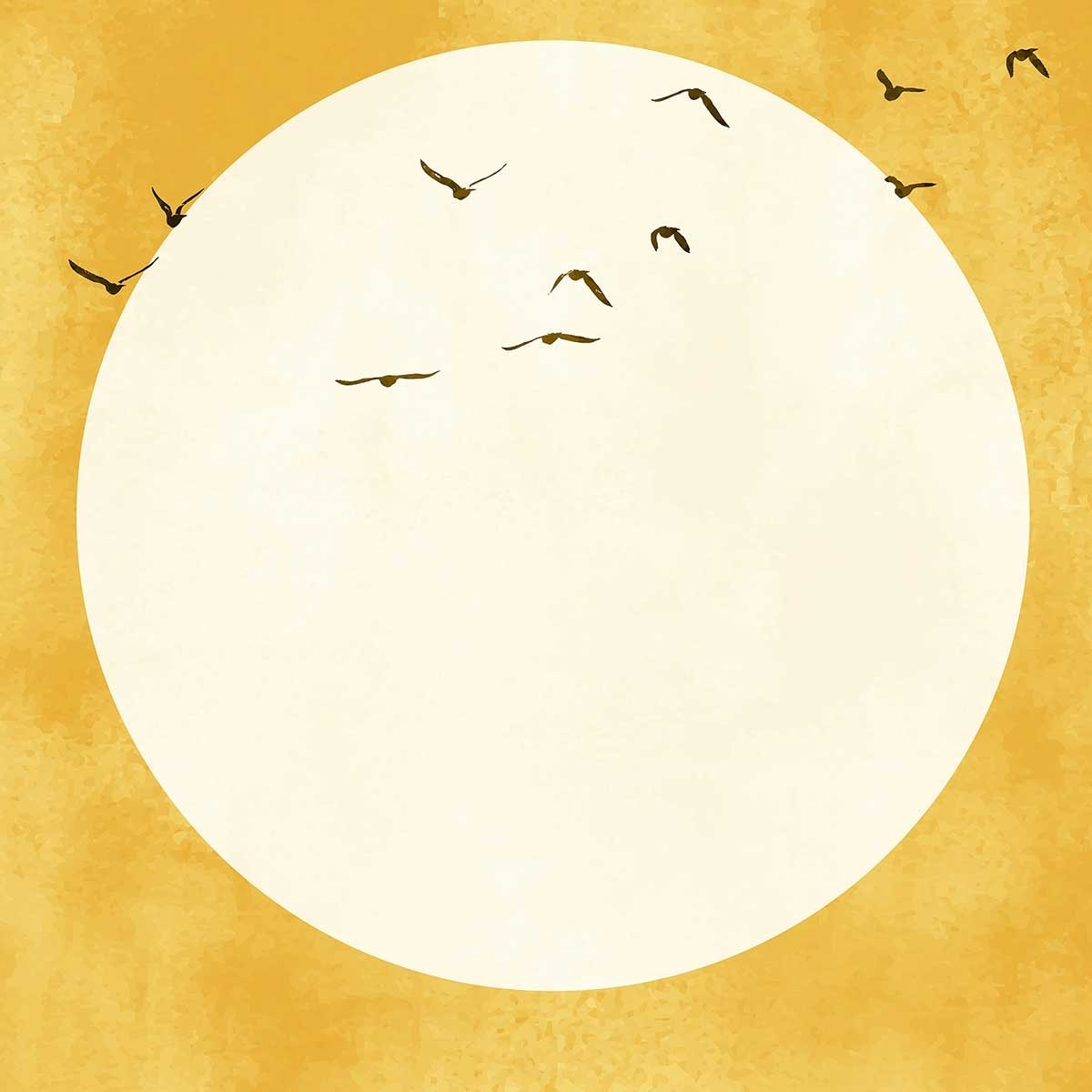 Affiche dessin ""Eternel coucher du soleil"" Affiche + cadre en bois - Chêne