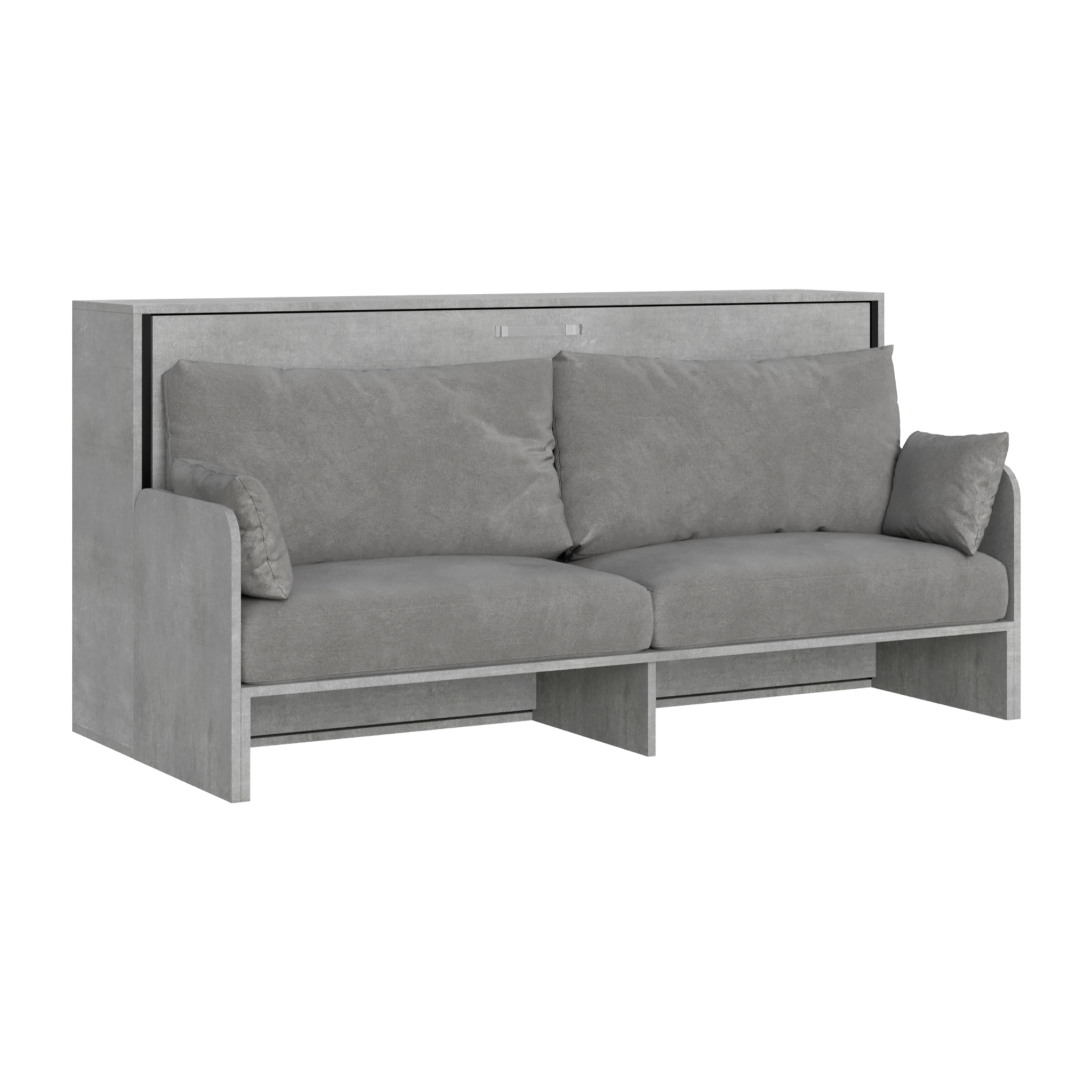 Lit escamotable horizontal 1 couchage 85 Kando Sofà avec matelas Gris Béton - ALESSIA 20