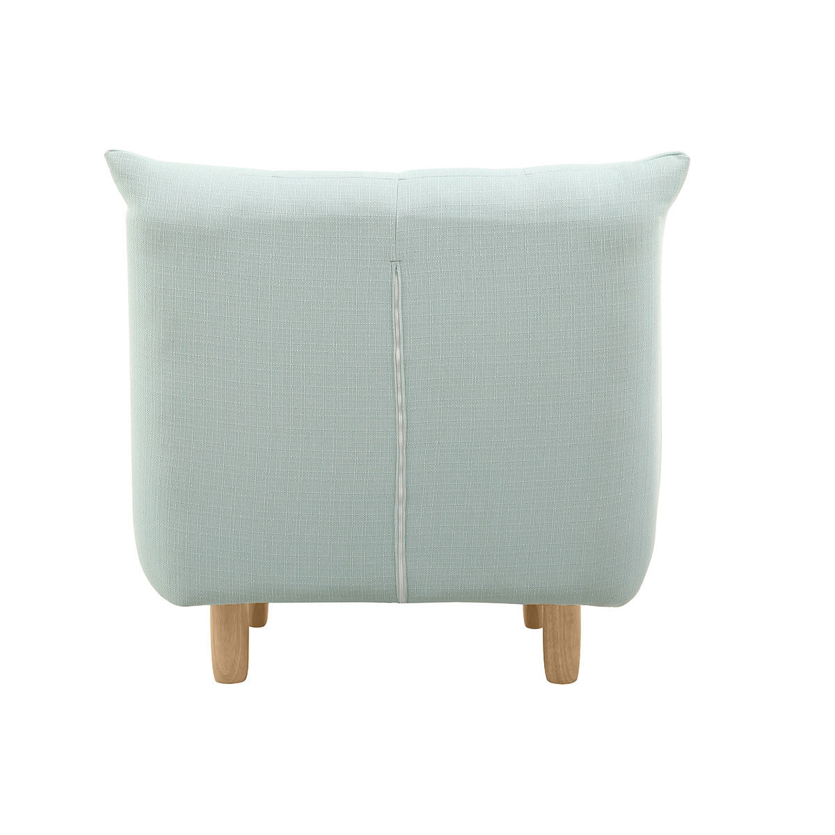 Fauteuil scandinave en tissu menthe à l'eau et bois clair YUMI