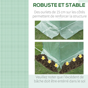 Bâche de rechange serre tunnel 3L x 2l x 2H m PE fenêtres + porte