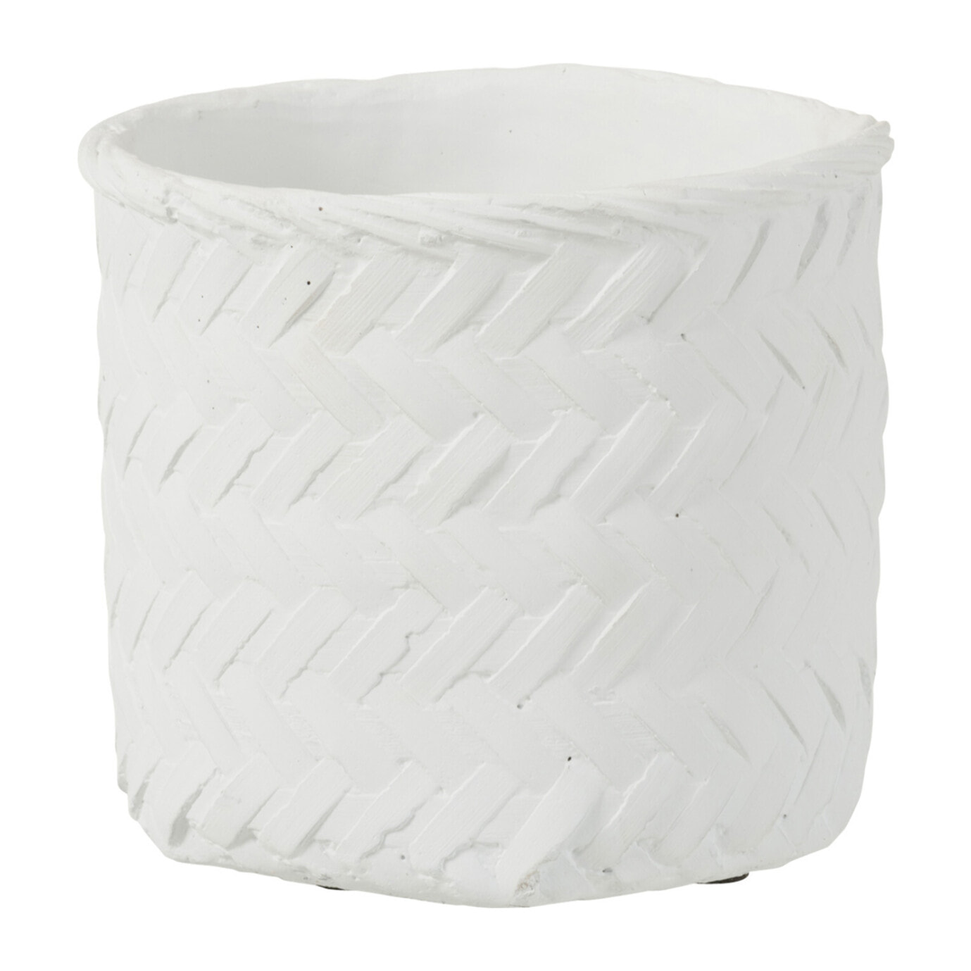J-Line cache-pot Imitation Tissage - ciment - banc - large - Ø 25 cm