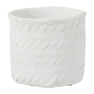 J-Line cache-pot Imitation Tissage - ciment - banc - large - Ø 25 cm