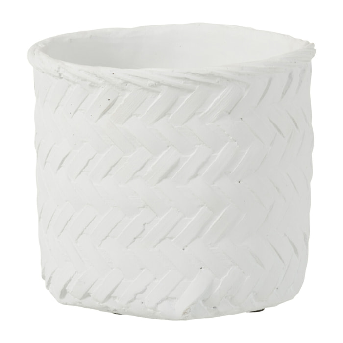 J-Line cache-pot Imitation Tissage - ciment - banc - large - Ø 25 cm