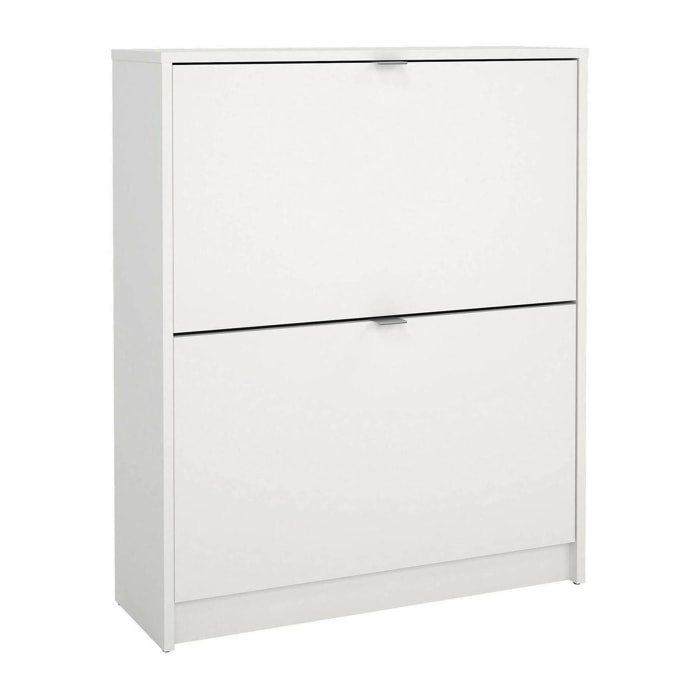 Scarpiera Larry, Mobile portascarpe, Armadio da ingresso multiuso, Mobiletto per calzature, 70x24 h85 cm, Bianco