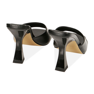 Mules negros, tacón de 9,5 cm