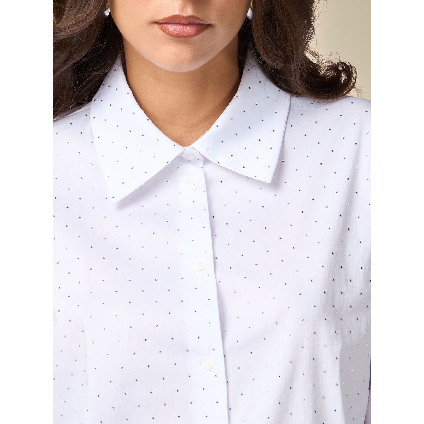 Oltre - Camisa con cristales - Blanco