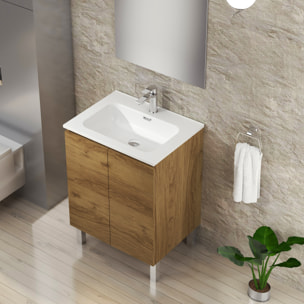 Ensemble de Salle de Bain Lust | 60 cm Teka | Deux Portes | Lavabo Encastré | N'inclut pas le Miroir | Meuble Assemblé | Alday