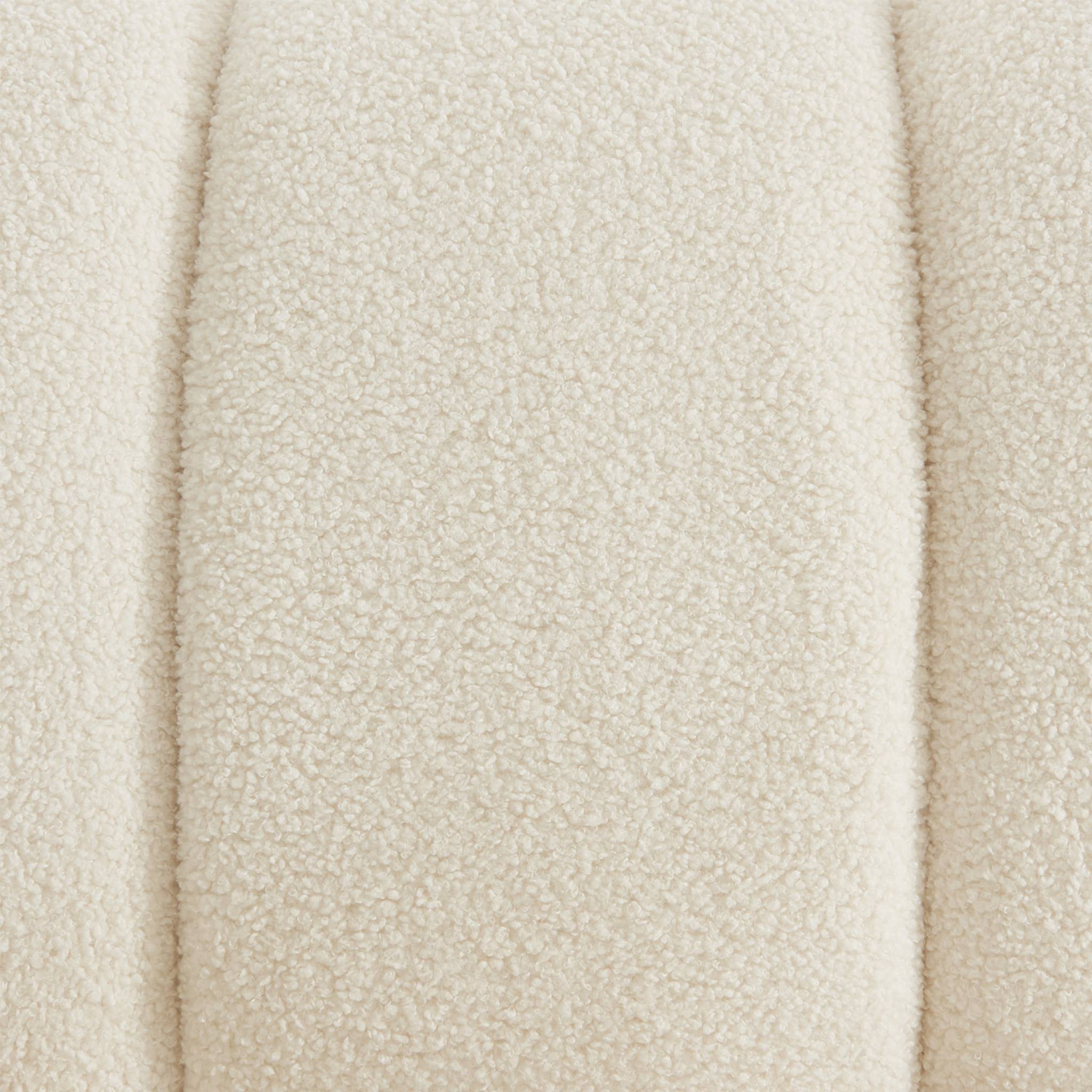 Fauteuil relax pieds arrondis en bois et tissu bouclette blanc