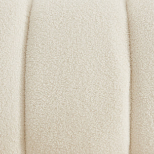 Fauteuil relax pieds arrondis en bois et tissu bouclette blanc
